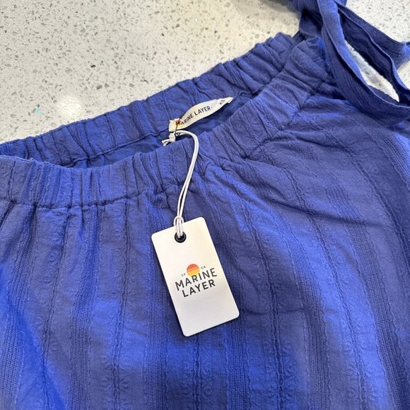 NEW Marine Layer XS Cassia Dress - Marlin One‎ Shoulder Lined Blue 100% Cotton - Picture 7 of 13